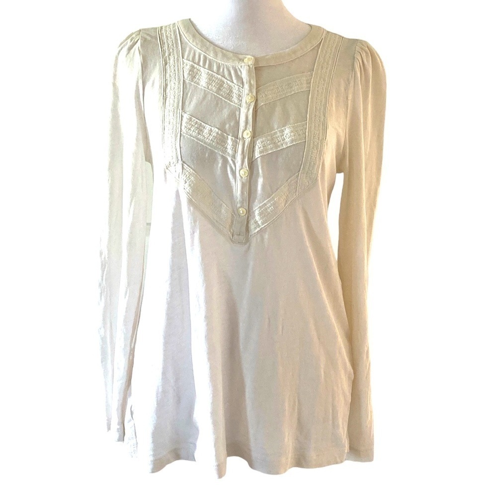 LOFT small white top long sleeves feminine